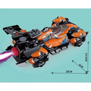 ماشین کنترلی چرخ کپسولی دودزا با دو کنترل دستی و دستبندی مدل آر سی مسابقه ای دریفت_اسباب بازی ماشین کنترلی