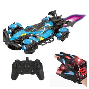 ماشین کنترلی چرخ کپسولی دودزا با دو کنترل دستی و دستبندی مدل آر سی مسابقه ای دریفت_اسباب بازی ماشین کنترلی