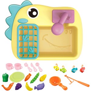 اسباب بازی سینک ظرفشویی و قلاب ماهیگیری_اسباب بازی لوازم خانگی