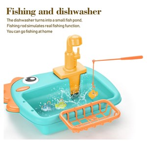 اسباب بازی سینک ظرفشویی و قلاب ماهیگیری_اسباب بازی لوازم خانگی
