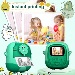 دوربین عکاسی و فیلمبرداری دیجیتال کودک با چاپ فوری حرارتی و رم 32 گیگ سبز_اسباب بازی دیجیتال و هوشمند