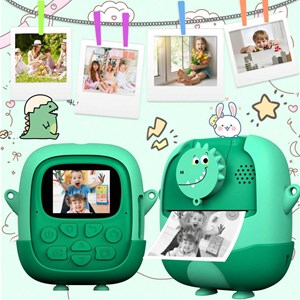 دوربین عکاسی و فیلمبرداری دیجیتال کودک با چاپ فوری حرارتی و رم 32 گیگ سبز_اسباب بازی دیجیتال و هوشمند