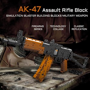 لگو کریتور تفنگ کلاشینکف 1418 قطعه با قابلیت تیر اندازی مدل MOULD KING 14020 AKS47_U Assault Rifle Gun_اسباب بازی لگو
