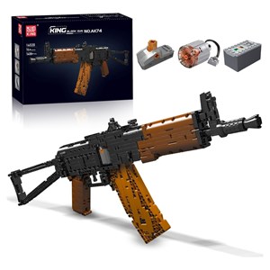 لگو کریتور تفنگ کلاشینکف 1418 قطعه با قابلیت تیر اندازی مدل MOULD KING 14020 AKS47_U Assault Rifle Gun_اسباب بازی لگو