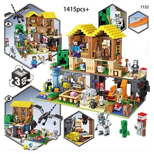 لگو ماینکرافت روستای کریپر با ساکنان 1415 قطعه مدل Minecraft My World 7132_اسباب بازی لگو