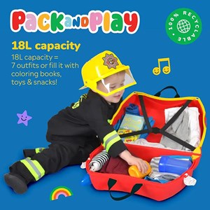 چمدان سواری کودک با ظرفیت 18 لیتر طرح ماشین آتش نشانی مدل 00254 Trunki 18L_کیف و کوله پشتی