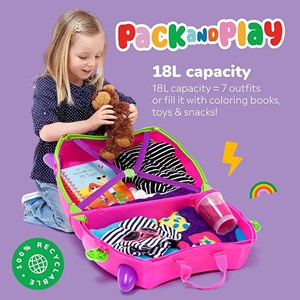 چمدان سواری کودک با ظرفیت 18 لیتر طرح صورتی مدل 0061 Trunki 18L_کیف و کوله پشتی