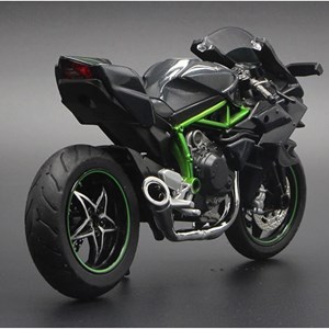 موتور شارژی کاوازاکی نینجا H2R دودزا همراه با پایه مقیاس 1:6 مدل Kawasaki H2R Alloy Racing Motorcycle_اسباب بازی ماشین