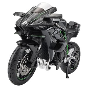 موتور شارژی کاوازاکی نینجا H2R دودزا همراه با پایه مقیاس 1:6 مدل Kawasaki H2R Alloy Racing Motorcycle_اسباب بازی ماشین