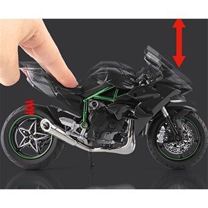 موتور شارژی کاوازاکی نینجا H2R دودزا همراه با پایه مقیاس 1:6 مدل Kawasaki H2R Alloy Racing Motorcycle_اسباب بازی ماشین