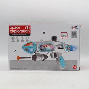 تفنگ اسباب بازی موزیکال بلستر فضایی دودزا با تیرهای چسبانکی مدل Space Smoke Blaster Gun 923_اسباب بازی تفنگ
