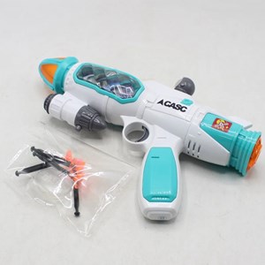 تفنگ اسباب بازی موزیکال بلستر فضایی دودزا با تیرهای چسبانکی مدل Space Smoke Blaster Gun 923_اسباب بازی تفنگ