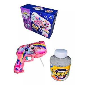 تفنگ اسباب بازی حباب ساز چراغ دار طرح یونیکورن مدل Unicorn Bubble Gun_اسباب بازی تفنگ