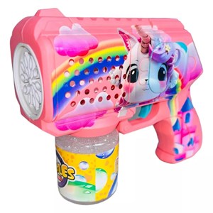 تفنگ اسباب بازی حباب ساز چراغ دار طرح یونیکورن مدل Unicorn Bubble Gun_اسباب بازی تفنگ