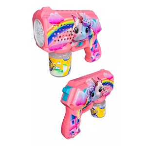 تفنگ اسباب بازی حباب ساز چراغ دار طرح یونیکورن مدل Unicorn Bubble Gun_اسباب بازی تفنگ