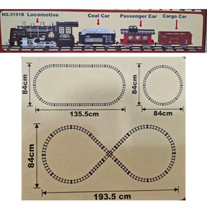 قطار اسباب بازی کنترلی شارژی موزیکال دودزا به همراه ریل_اسباب بازی ماشین