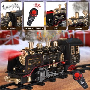 قطار اسباب بازی کنترلی شارژی موزیکال دودزا به همراه ریل_اسباب بازی ماشین