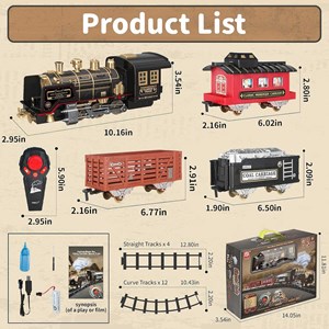 قطار اسباب بازی کنترلی شارژی موزیکال دودزا به همراه ریل_اسباب بازی ماشین