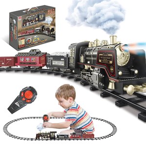 قطار اسباب بازی کنترلی شارژی موزیکال دودزا به همراه ریل_اسباب بازی ماشین