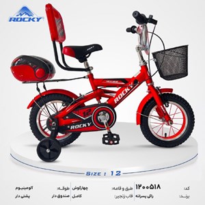 دوچرخه اورجینال کودک سایز 12 رنگ قرمز مدل راکی ROCKY_اسباب بازی دوچرخه