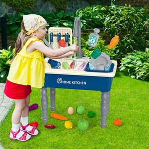 اسباب بازی سینک ظرفشویی پایه دار کودک 33 قطعه مدل Play Kitchen Sink Toys 1234_اسباب بازی لوازم خانگی