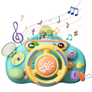 اسباب‌ بازی فرمان ماشین موزیکال رنگ آبی مدل Music Steering Wheel Toy 201_اسباب بازی نوزادی