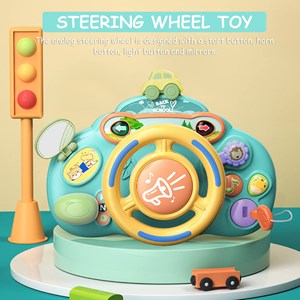 اسباب‌ بازی فرمان ماشین موزیکال رنگ آبی مدل Music Steering Wheel Toy 201_اسباب بازی نوزادی