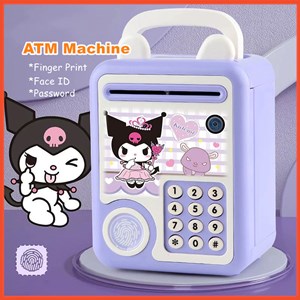 گاوصندوق اثر انگشتی رمز دار باتری خور طرح کرومی مدل MINI BANK 313_اسباب بازی مشاغل