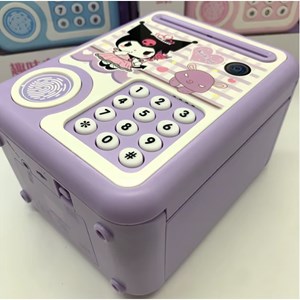 گاوصندوق اثر انگشتی رمز دار باتری خور طرح کرومی مدل MINI BANK 313_اسباب بازی مشاغل