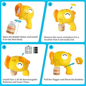 تفنگ اسباب بازی حباب ساز چراغ دار طرح اردک مدل Geometric Bubble Gun 6623_اسباب بازی تفنگ