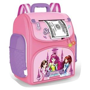 قلک مدل كوله پشتي رمزدار موزیکال طرح پرنسس School Bag Cash Box Musical_کیف و کوله پشتی