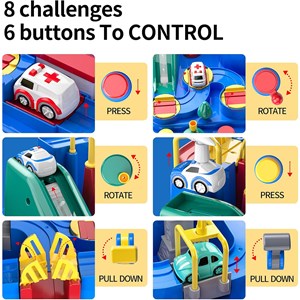 کیت ماشین بازی همراه با هلیکوپتر و 2 عدد ماشین_اسباب بازی ماشین