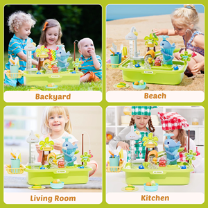 اسباب بازی سینک ظرفشویی و قلاب ماهیگیری 39 قطعه مدل 810 Vegetable Washing Basin_اسباب بازی لوازم خانگی