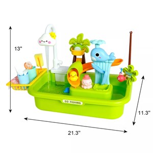 اسباب بازی سینک ظرفشویی و قلاب ماهیگیری 39 قطعه مدل 810 Vegetable Washing Basin_اسباب بازی لوازم خانگی