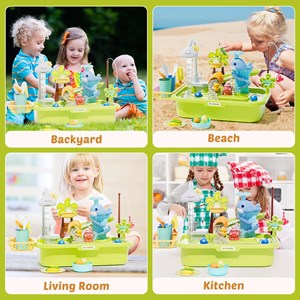 اسباب بازی سینک ظرفشویی و قلاب ماهیگیری 39 قطعه مدل 810 Vegetable Washing Basin_اسباب بازی لوازم خانگی