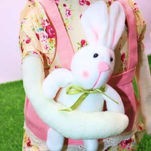 عروسک پولیشی اورجینال خرگوش دختر پا تلسکوپی 68 سانتی_اسباب بازی عروسک دخترانه