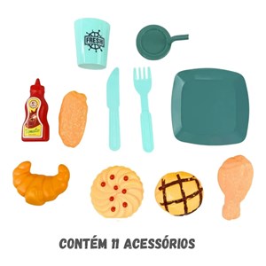 اسباب بازی سرخ کن هواپز موزیکال و چراغدار با لوازم جانبی مدل 1012 Air Fryer_اسباب بازی لوازم خانگی