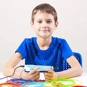 قلم طراحی سه بعدی با نمایشگر LCD و 3 عدد فیلامنت PLA رنگ آبی_اسباب بازی علمی