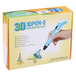 قلم طراحی سه بعدی با نمایشگر LCD و 3 عدد فیلامنت PLA رنگ زرد_اسباب بازی علمی