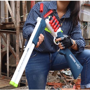 تفنگ اسباب بازی دولول پوکه پران تیر اسفنجی مدل Soft Bullet Toy Gun 2027_اسباب بازی تفنگ