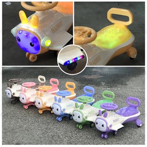 سه چرخه پلاسماکار موزیکال طرح خرگوش (لوپ کار) قهوه ای_اسباب بازی دوچرخه