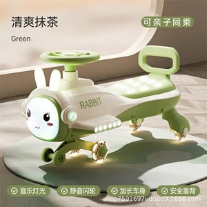 سه چرخه پلاسماکار موزیکال طرح خرگوش (لوپ کار) سبز_اسباب بازی دوچرخه