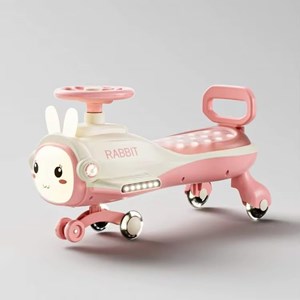 سه چرخه پلاسماکار موزیکال طرح خرگوش (لوپ کار) صورتی_اسباب بازی دوچرخه