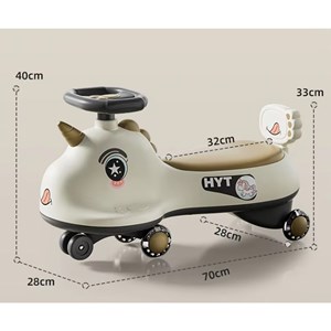 سه چرخه پلاسماکار موزیکال طرح اسب تک شاخ (لوپ کار) قهوه ای_اسباب بازی دوچرخه