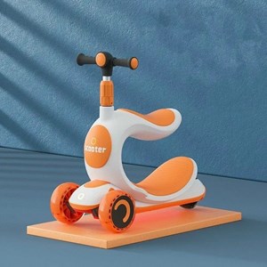 اسکوتر سه‌ چرخه چند کاره SCOOTER 3 in 1 با چرخ های چراغدار ژله ای_اسکوتر