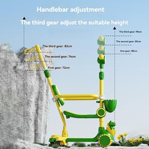 اسکوتر 3 کاره صندلی دار تاشو با 5 چرخ چراغدار و موزیکال رنگ سبز_اسکوتر