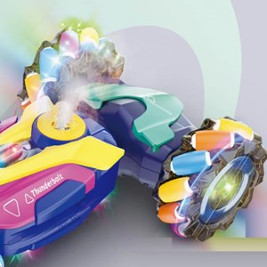 ماشین کنترلی شارژی کرمی دو حالته دودزا و چراغدار آکروباتیک 4WD با قابلیت چرخش 360 درجه_اسباب بازی ماشین کنترلی