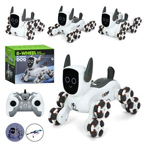 ربات اسباب بازی سگ کنترلی هوشمند با هشت چرخ و چرخش 360 درجه مدل JJRC Q193_اسباب بازی ربات