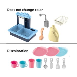 اسباب بازی سینک ظرفشویی 22 قطعه پمپ دار با قابلیت تغییر رنگ ظروف Change color_اسباب بازی لوازم خانگی