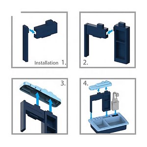 اسباب بازی سینک ظرفشویی 22 قطعه پمپ دار با قابلیت تغییر رنگ ظروف Change color_اسباب بازی لوازم خانگی